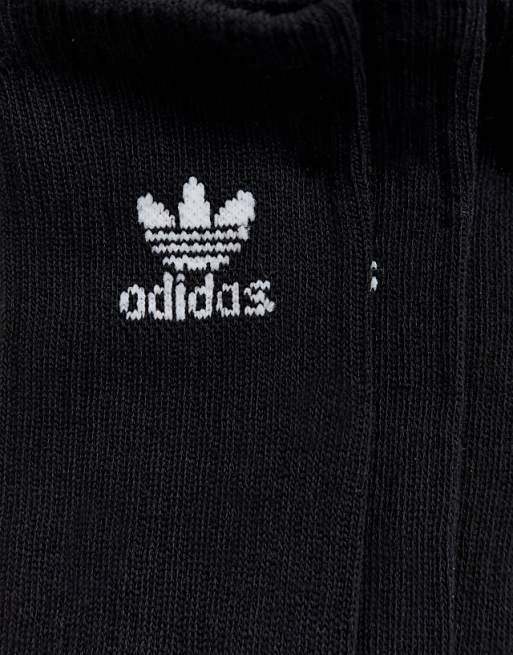 Men adidas Originals 6 pack crew socks in black