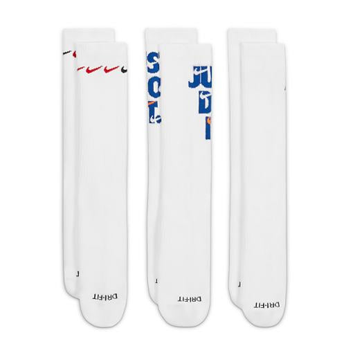Men Nike Training Everyday Plus Cushioned 3-pack crew socks in white