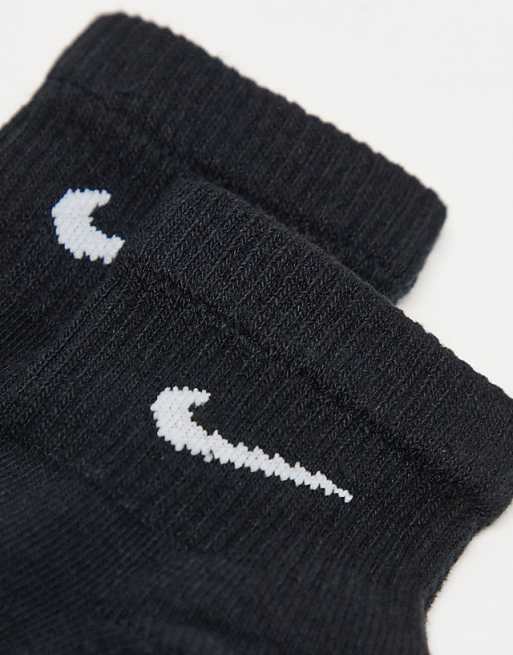 Men Nike Training Everyday Plus Cushioned 3 pack ankle socks in black
