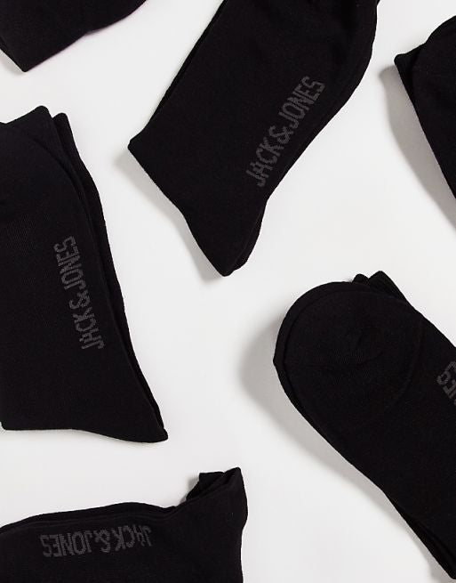 Men Jack & Jones 10 pack socks with logo in black