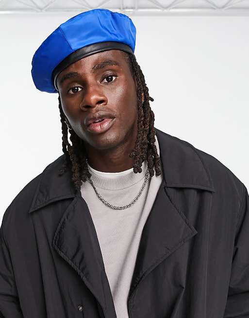 Asos Design Beret Hat In Cobalt Blue