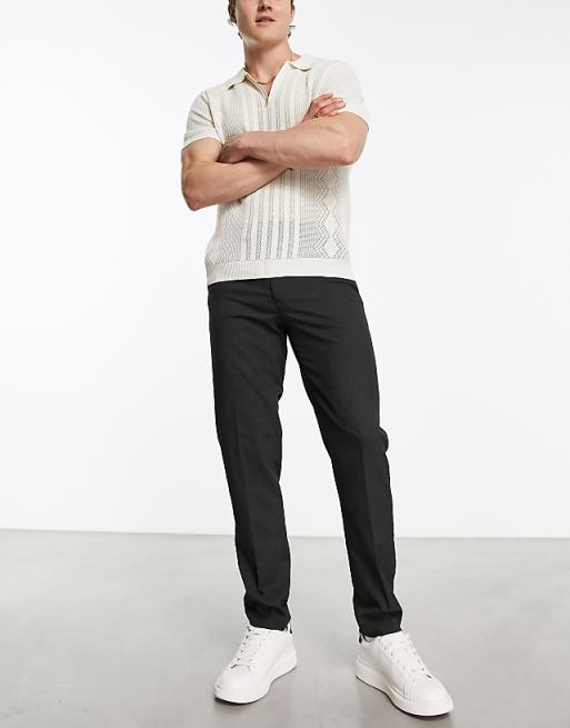 Chino Asos Design Slim Dressy Pants In Charcoal