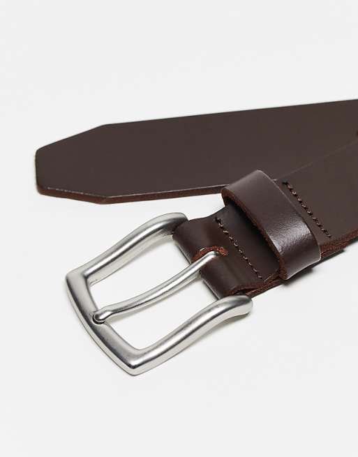 Only & Sons Leather Belt In Brown