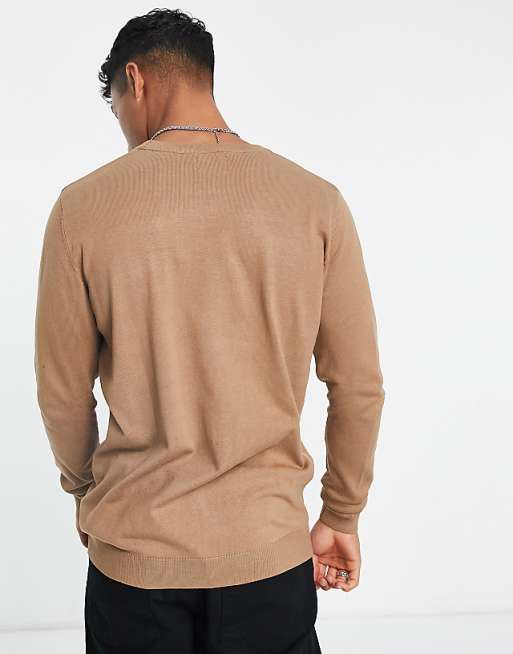 Pull&bear Relaxed Fit Sweater In Beige