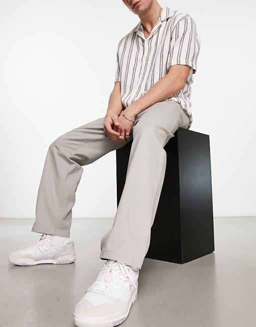 Adpt Wide Fit Chinos In Light Gray