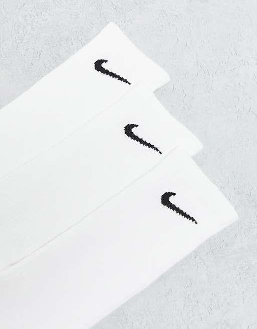 Men Nike Training Everyday Plus Cushioned 3 pack crew socks in white