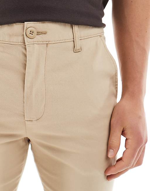 Asos Design Skinny Chinos In Beige
