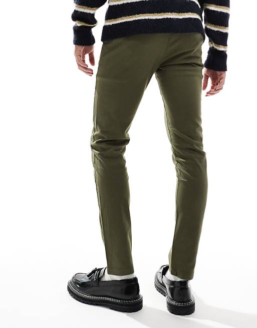 Asos Design Skinny Chinos In Khaki