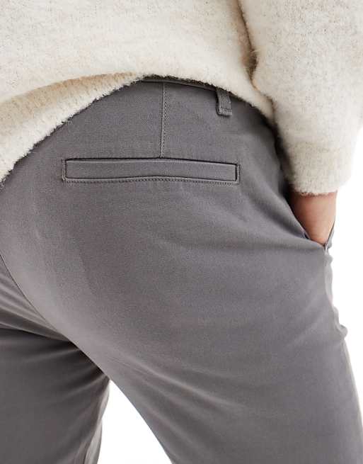 Asos Design Skinny Chinos In Charcoal