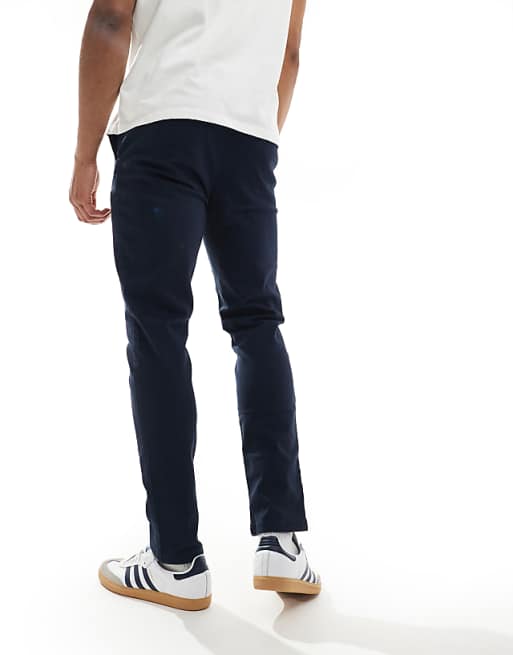 Asos Design Skinny Chinos In Navy