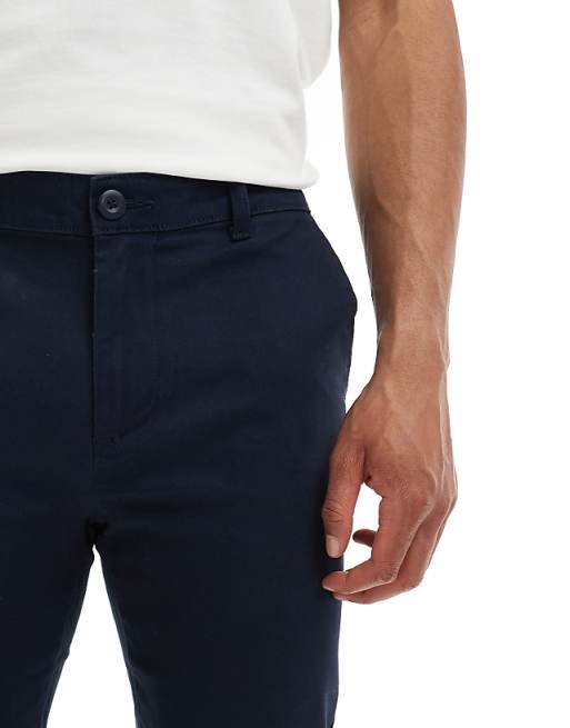 Asos Design Skinny Chinos In Navy