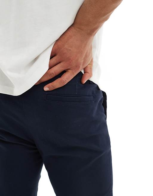 Asos Design Skinny Chinos In Navy