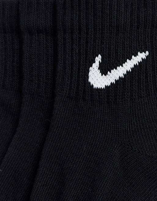 Men Nike Training Everyday Cushioned 3 pack ankle sock in black