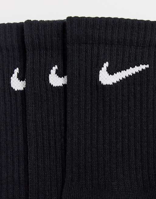 Men Nike Training Everyday Lightweight 3 pack crew socks in black