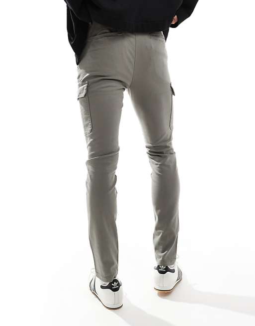 Chino Asos Design Skinny Pants In Gray