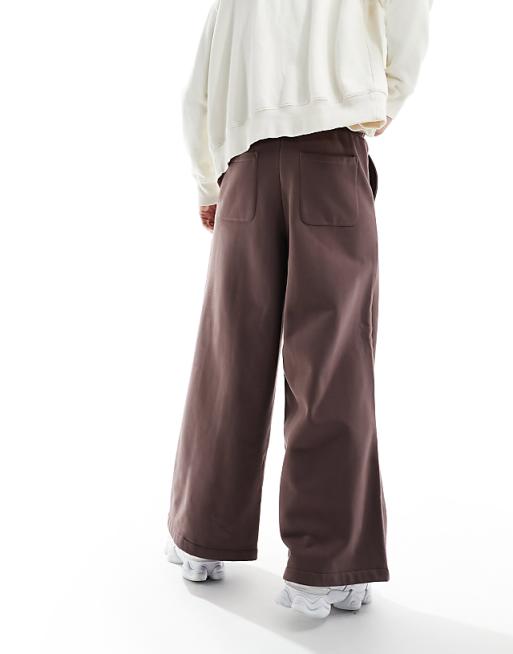 Trousers Asos Design Super Wide Leg Pants In Brown
