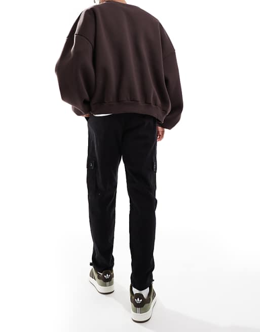 Asos Design Tapered Chino Pants In Black