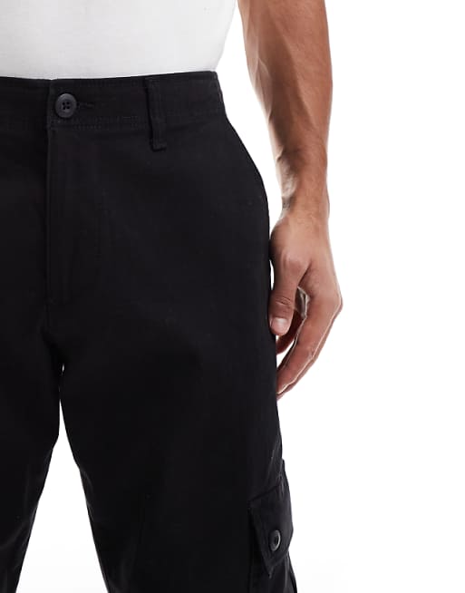 Asos Design Tapered Chino Pants In Black