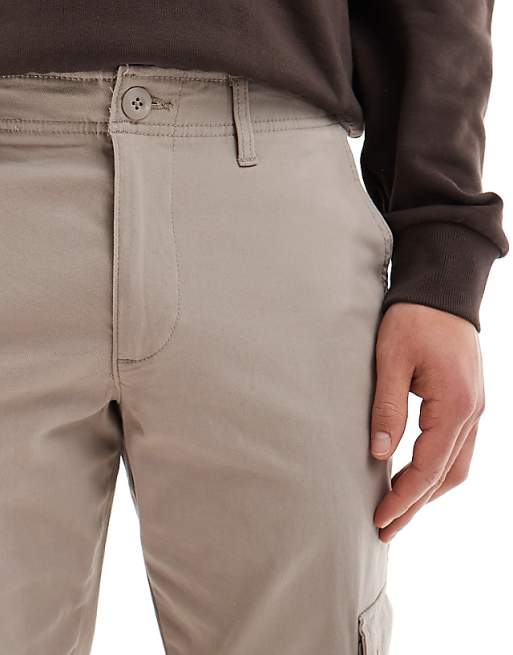Asos Design Tapered Chino Pants In Beige