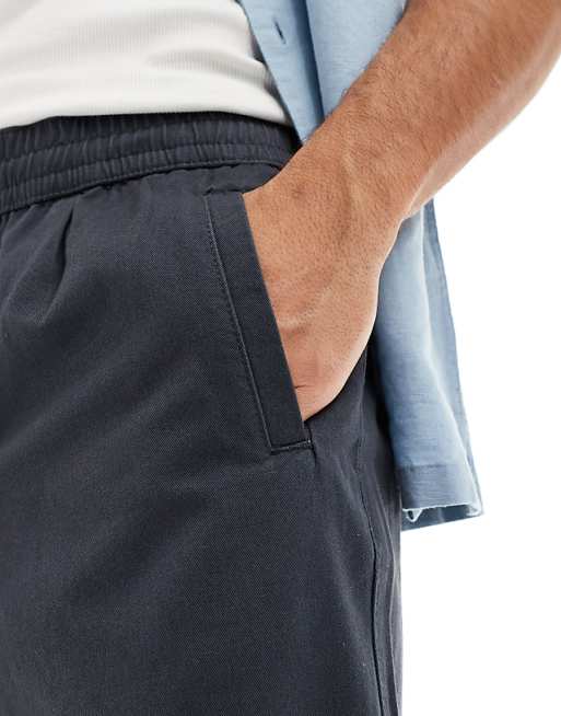 Chino Asos Design Baggy Fit Pull On Pants In Charcoal