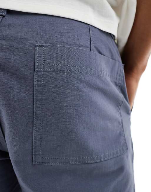 Chino Asos Design Straight Fit Ripstop Pants In Blue