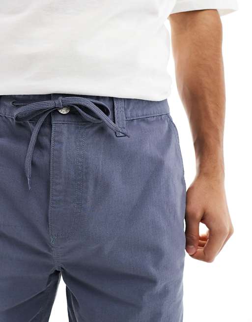 Chino Asos Design Straight Fit Ripstop Pants In Blue