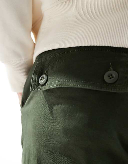 Asos Design Tapered Chino Pants In Dark Olive