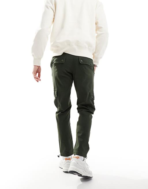 Asos Design Tapered Chino Pants In Dark Olive