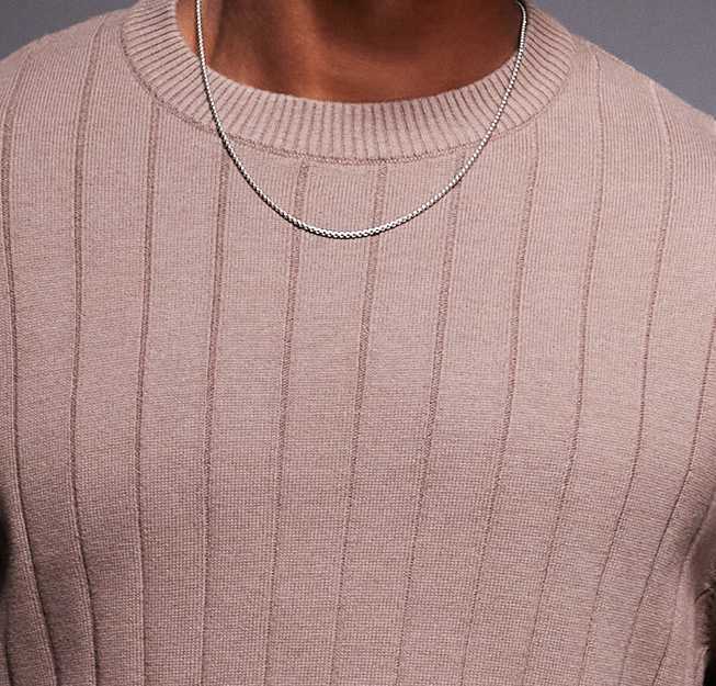 Asos Design Relaxed Knitted Wide Rib Sweater In Brown