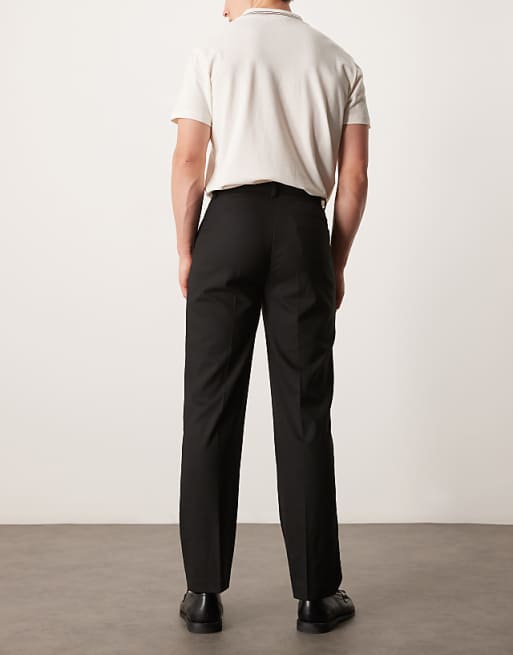 Chino Asos Design Smart Straight Leg Pants In Black