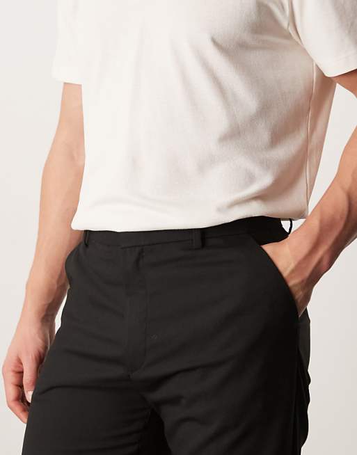 Chino Asos Design Smart Straight Leg Pants In Black