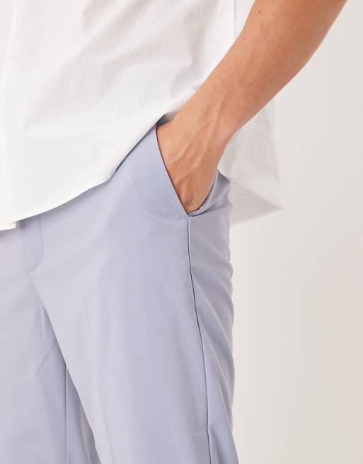 Chino Asos Design Slim Fit Smart Wedding Pants In Dusty Blue