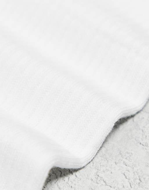 Men ASOS DESIGN 3-pack sport socks in white with gray heel and toe detail