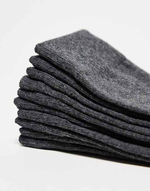 Men Jack & Jones socks 5 pack in dark gray melange