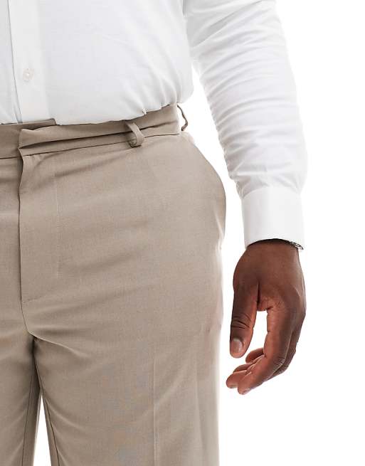 Chino Asos Design Straight Fit Dress Pants In Stone