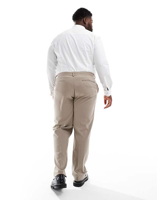 Chino Asos Design Straight Fit Dress Pants In Stone
