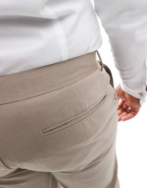 Chino Asos Design Straight Fit Dress Pants In Stone