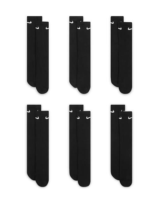 Men Nike Training Everyday Cushioned 6 pack crew sock in black