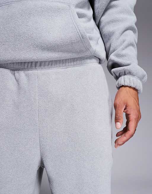 Trousers Asos Design Tapered Fleece In Gray Heather