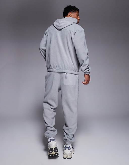 Trousers Asos Design Tapered Fleece In Gray Heather