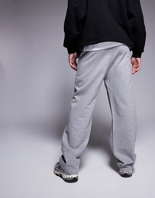 Trousers Asos Design Essential Wide Leg Joggers In Heather Gray