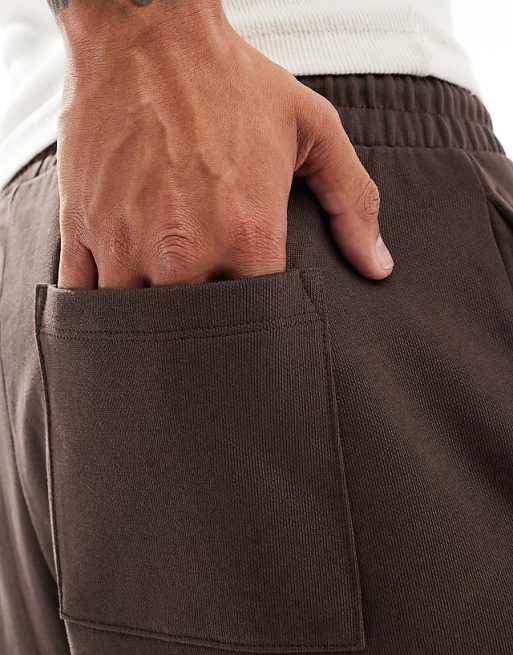 Trousers Asos Design Essential Oversized In Brown