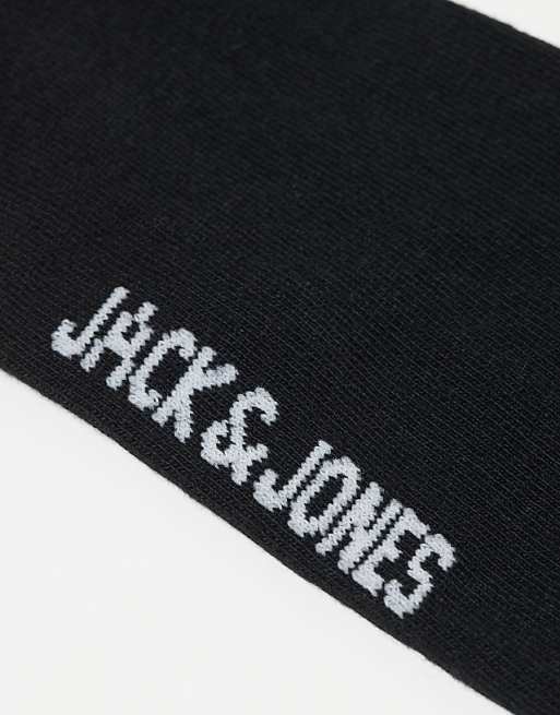 Men Jack & Jones 3 pack striped tennis socks in black