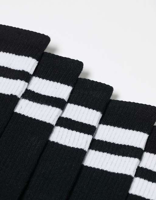 Men Jack & Jones 3 pack striped tennis socks in black