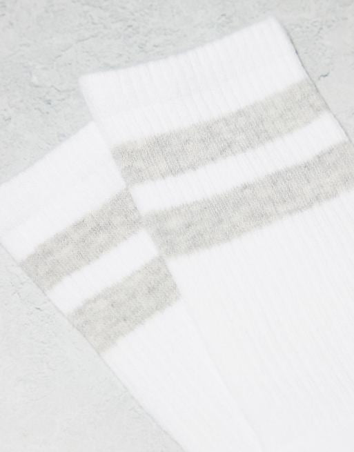 Men Jack & Jones 3 pack striped tennis socks in white