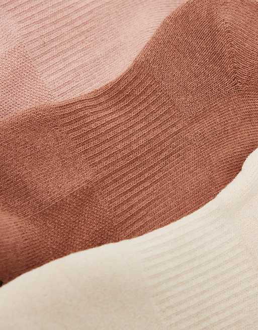 Men Nike Training Everyday Plus Cushioned 3 pack ankle socks in brown and beige