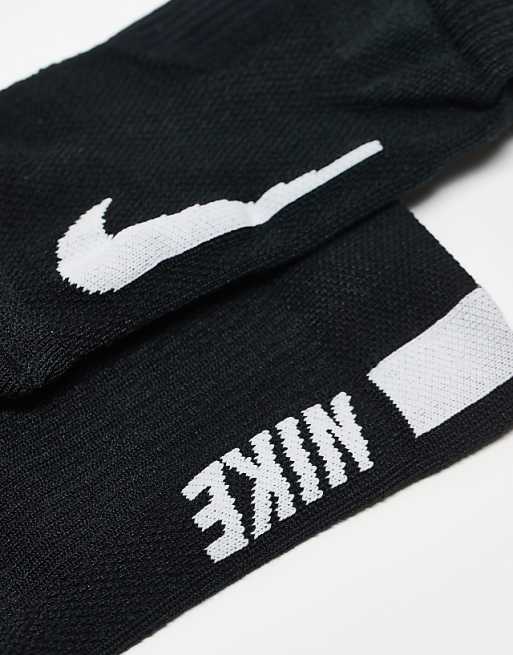 Men Nike Running Multiplier 2 pack crew socks in black