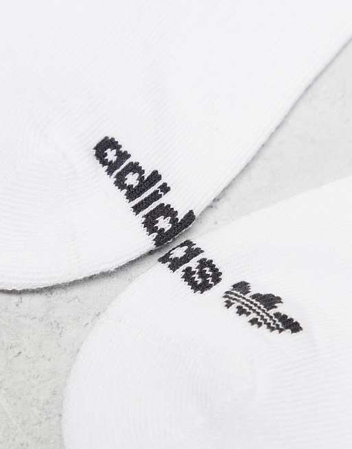 Men adidas Originals Trefoil 2.0 3 pack high quarter socks in white and beige