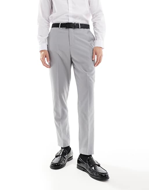 Chino Asos Design Smart Tapered Fit Pants In Light Gray