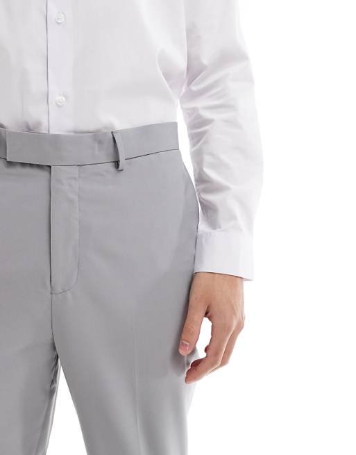 Chino Asos Design Smart Tapered Fit Pants In Light Gray